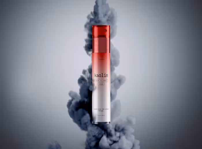 Free Spray Can Mockup With Smoke Effect