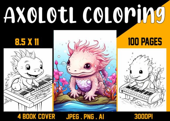 Axolotl Coloring Book Kdp