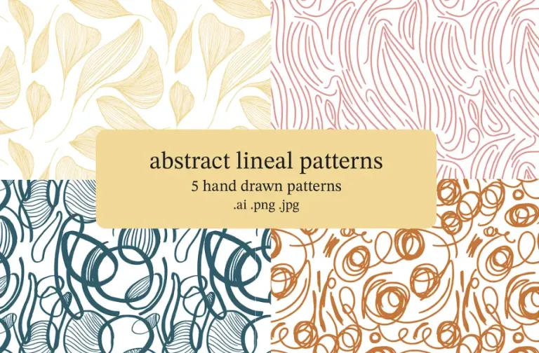 5 Handdrawn Abstract Linear Patterns