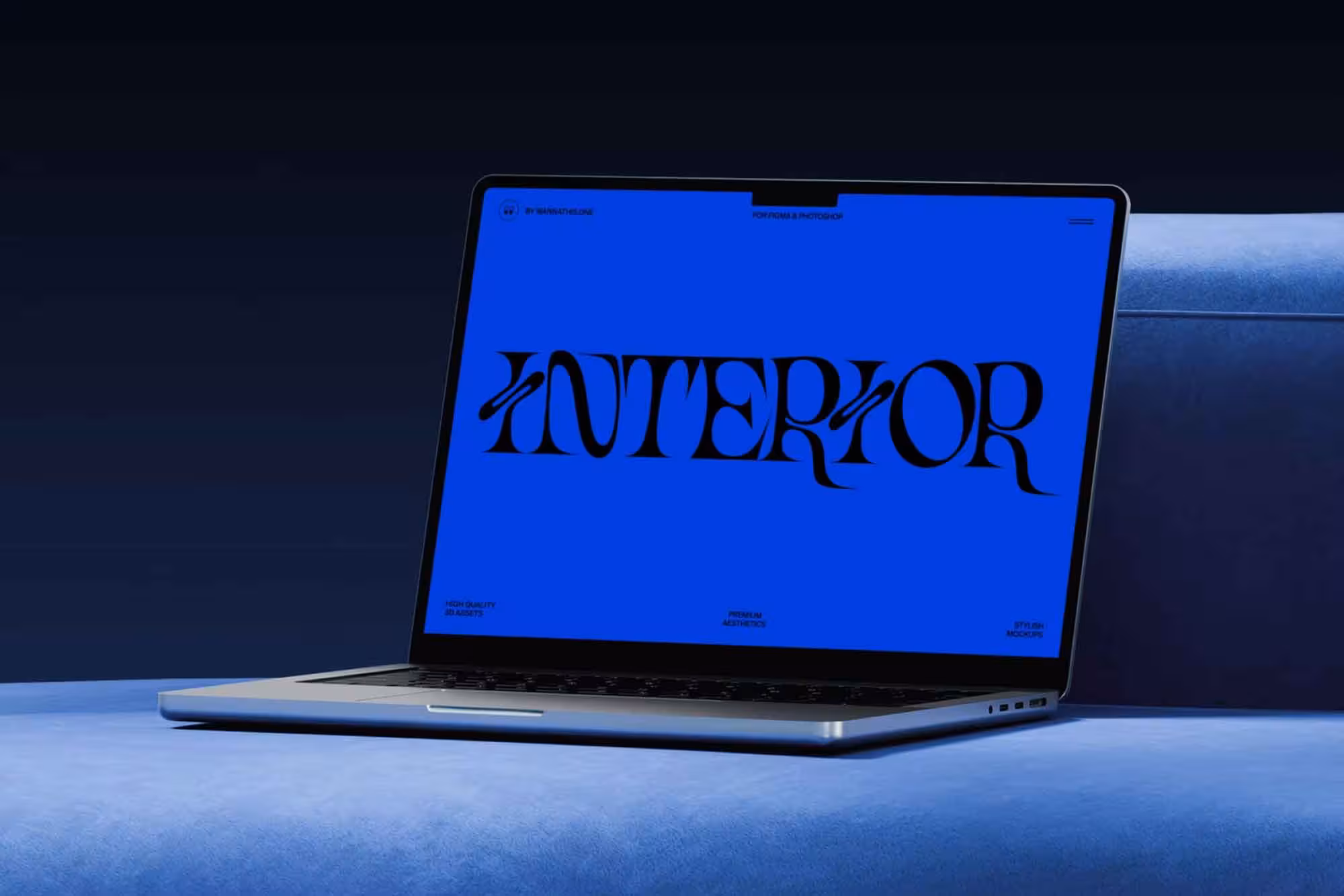 Macbook On A Couch Mockup