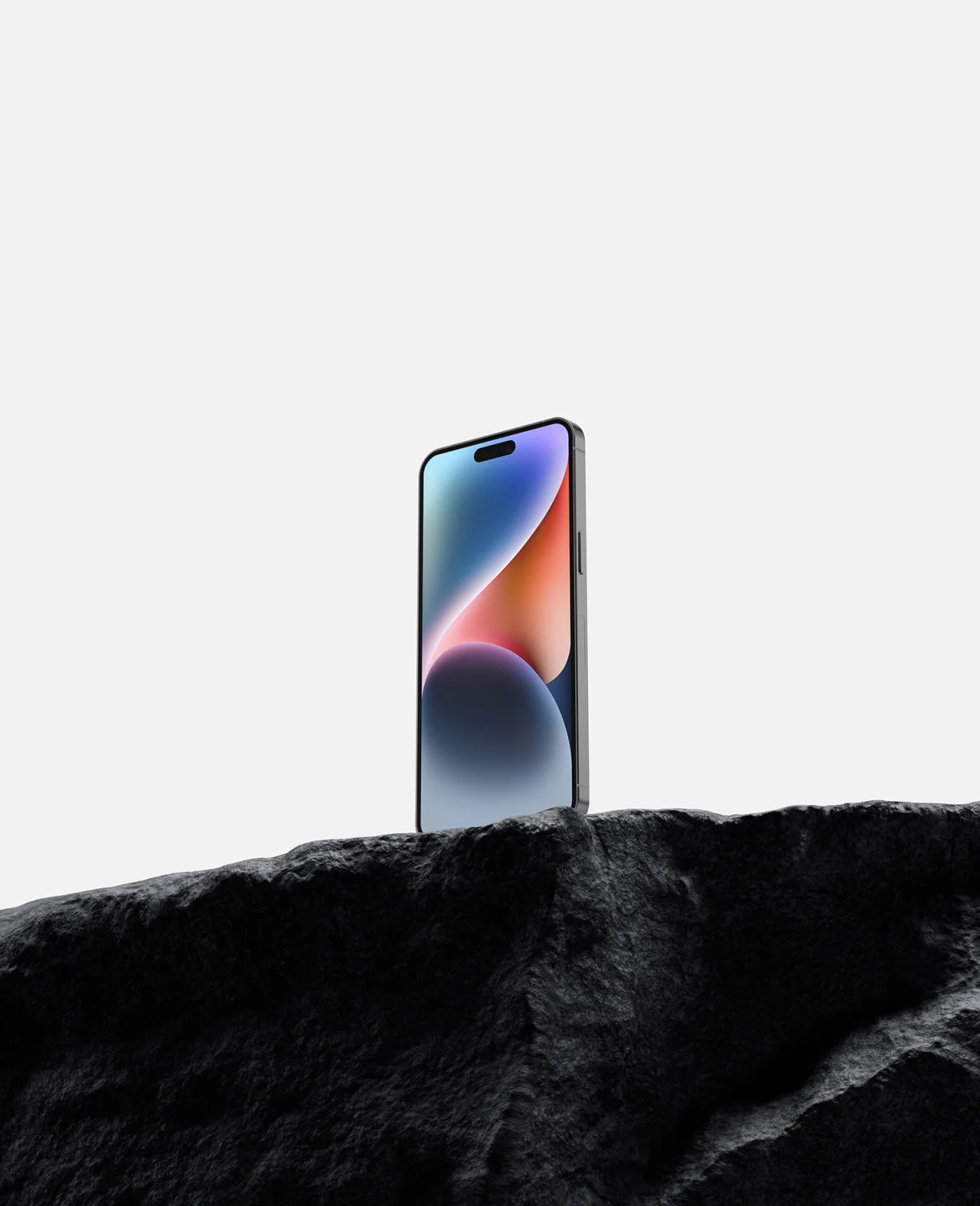 Iphone 14 Pro Max On Rock Mockup