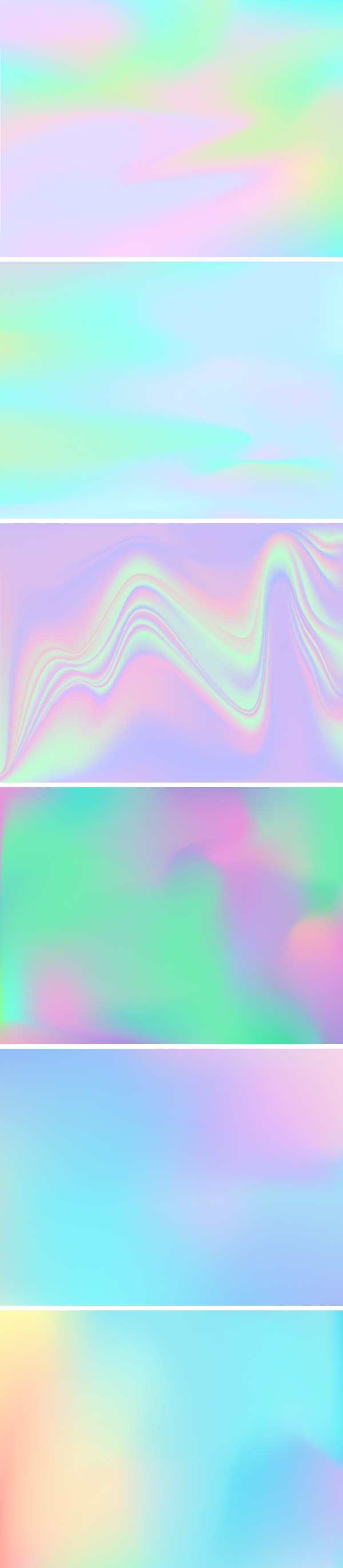 6 Iridescent Holographic Backgrounds