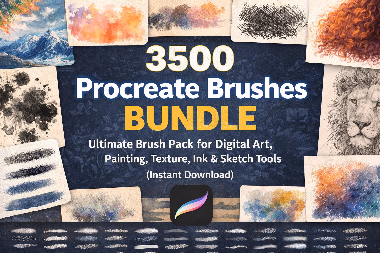 3500 Procreate Brushes Bundle | Ultimate Brush Pack For Digital Art, Painting, Texture, Ink & Sketch Tools (Instant Download)
