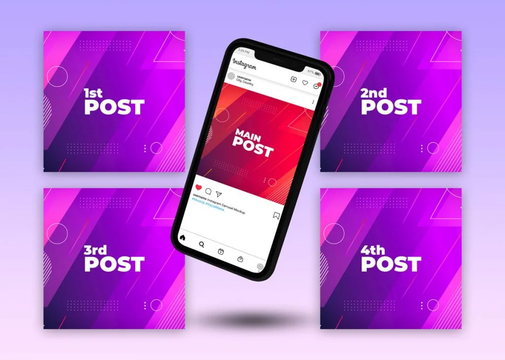 Free Social Media Instagram Post Mockup Psd
